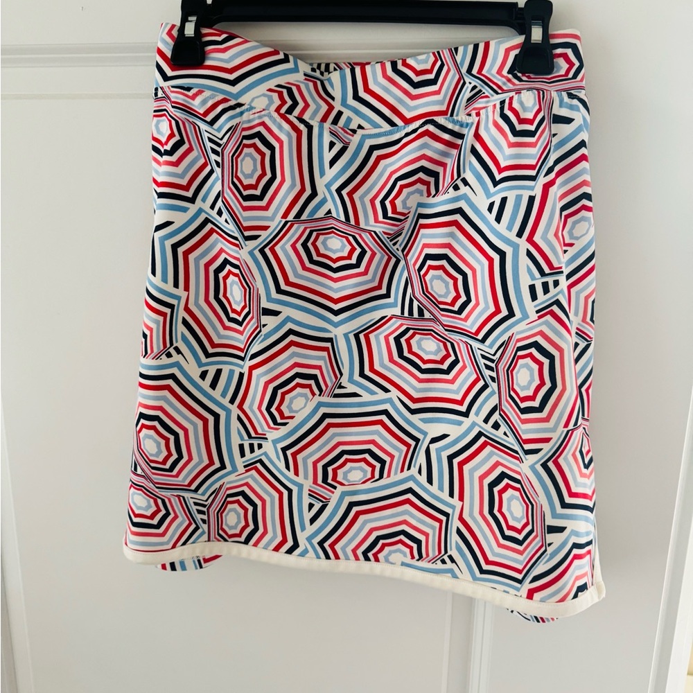 Crown & Ivy Red and Black Mini A-Line Skirt